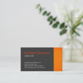 Visite Tendance Grey Orange Moderne Consultant Carte de v (Debout devant)