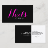 Visite Texte du script de clous de glam rose/noir Carte d (Devant / Derrière)