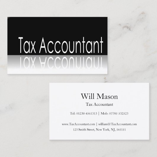 Visite Texte réfléchi - Comptable fiscal - Carte de visit (Devant / Derrière)
