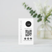 Visite texte simple médias sociaux QR Code carte de visit (Debout devant)