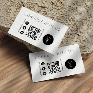 Visite texte simple médias sociaux QR Code carte de visit