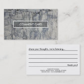 Visite texture croustillante de carte de commentaire (Devant / Derrière)