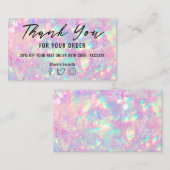 Visite texture opale feuille violette merci carte de visi (Devant / Derrière)