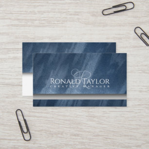 Visite Texture velours bleu moderne Monogramme Carte de v