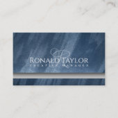 Visite Texture velours bleu moderne Monogramme Carte de v (Devant)