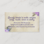 Visite thé brassage boule teacup fleurs carte de visite,  (Dos)