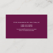 Visite Tirian violet noir Monogramme Manager Carte de vis (Dos)