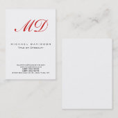 Visite Trend Monogram White Calligraphy Red Carte de visi (Devant / Derrière)