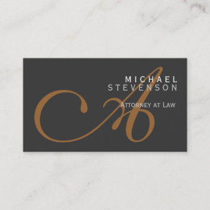 Visite Trendy Cute Plain Monogram Attorney Carte de visit
