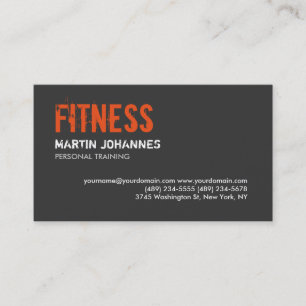 Visite Trendy Grey Orange Personal Trainer Carte de visit
