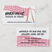 Visite Tricot aiguilles écharpe olive brun carte de visit (Devant / Derrière)