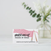 Visite Tricot aiguilles écharpe olive brun carte de visit (Debout devant)