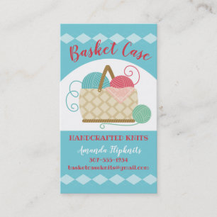Visite Tricot crochet boule de fils panier carte de visit