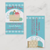 Visite Tricot crochet boule de fils panier carte de visit (Devant / Derrière)