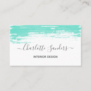 Visite Turquoise craie peinture élégante carte de visit