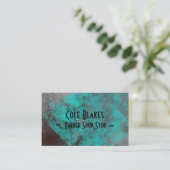 Visite Turquoise oxydé sur la carte de commerce en coiffu (Debout devant)