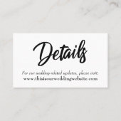 Visite Typographie de script simple Enregistrer la carte (Dos)