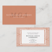 Visite Typographie géométrique moderne élégant carte de v (Devant / Derrière)