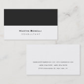 Visite Unique blanc gris moderne Consultant Carte de visi (Devant / Derrière)