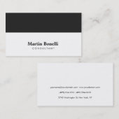 Visite Unique blanc gris moderne Consultant Carte de visi (Devant / Derrière)