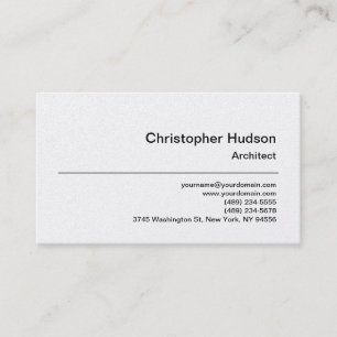 Visite Unique Pearl Simple Plain Architect Carte de visit