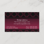 Visite Uptown Elegance Carte de visite, Fuchsia (Dos)