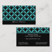 Visite Uptown Glam Carte de visite, Turquoise (Devant / Derrière)