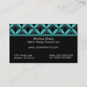 Visite Uptown Glam Carte de visite, Turquoise (Dos)