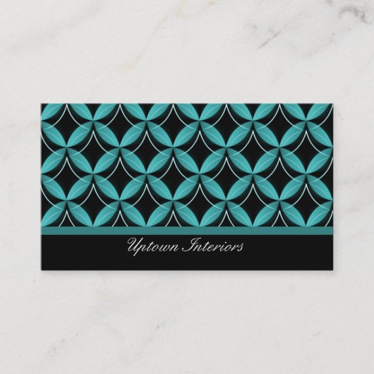 Visite Uptown Glam Carte de visite, Turquoise (Devant)