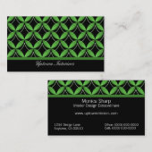 Visite Uptown Glam Carte de visite, Vert (Devant / Derrière)