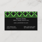 Visite Uptown Glam Carte de visite, Vert (Dos)