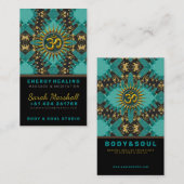 Visite V2 Turquoise Gold Eastern Sparkle OM Yoga Carte de (Devant / Derrière)