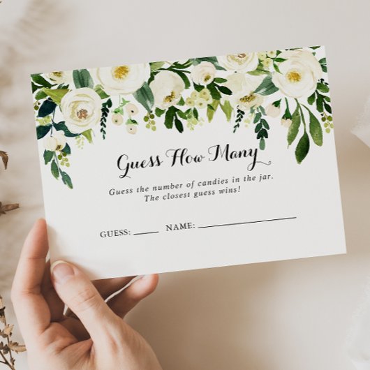 Visite Vert Blanc Floral Devinez Combien De Carte De Jeu