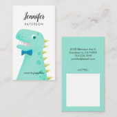 Visite Vert de dinosaure de cool de carte de contact de (Devant / Derrière)