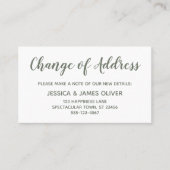 Visite Vert minimal sur blanc Carte de changement d'adres (Devant)