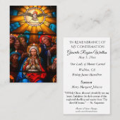 Visite Vierge Marie confirment la carte sainte de colombe (Devant / Derrière)