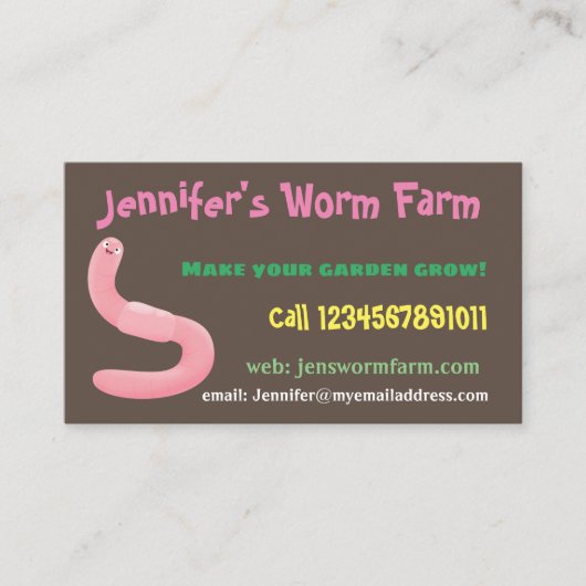 Visite Vin mou fermier vermiculaire dessin animé Carte de (Devant)