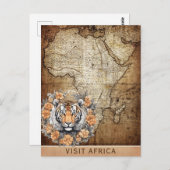 Visite vintage Afrique Carte Tiger Flore Voyage (Devant / Derrière)