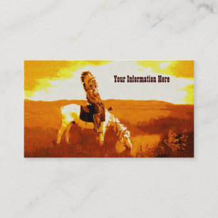 Visite Vintage Cheyenne Warrior chez Spring Carte de visi