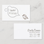 Visite Voix Cloud Tweet Bird Babysitting Carte de garde d (Devant / Derrière)