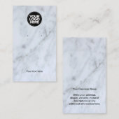 Visite Votre carte d'affichage de Marbre blanc de logo (Devant / Derrière)
