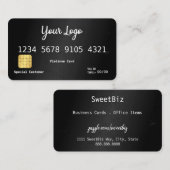 Visite Votre carte de crédit Logo Black Confetti (Devant / Derrière)