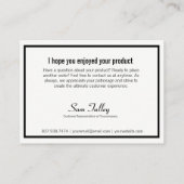 Visite Votre carte de service client noir et blanc logo (Dos)