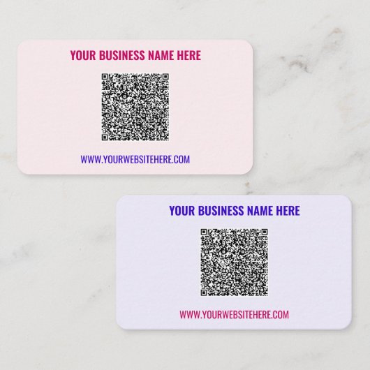 Visite Votre code QR Informations textuelles Carte de vis (Devant / Derrière)