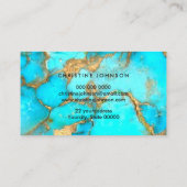 Visite votre logo arrière - plan turquoise carte de visit (Dos)