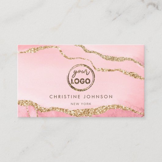 Visite votre logo sur agate arrière - plan carte de visit (Devant)