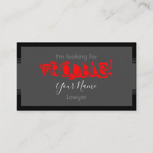 Visite Vous cherchez un avocat en difficulté carte de vis (Devant)