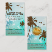 Visite Voyage tropical de plage et bleu de carte de (Devant / Derrière)