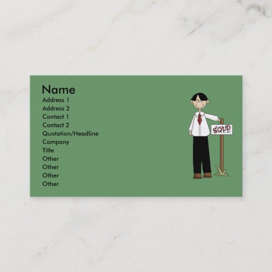 Visite Vraie carte de profil d'agent immobilier (Devant)