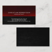 Visite Wood Effet Grey Red Cute Consultant Carte de visit (Devant / Derrière)